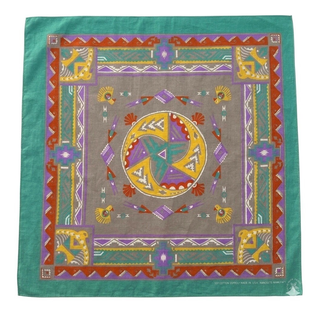 VTG Southwestern Bandana Wamcraft USA Desert Boho‎ Coastal Cowgirl Americana - Picture 4 of 5